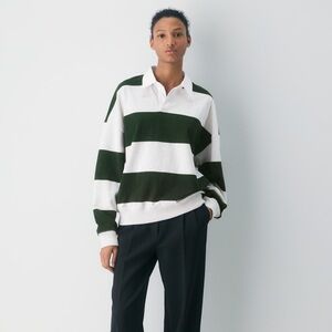 Aritzia mighty cotton lomu polo relaxed cotton jersey rugby shirt size S